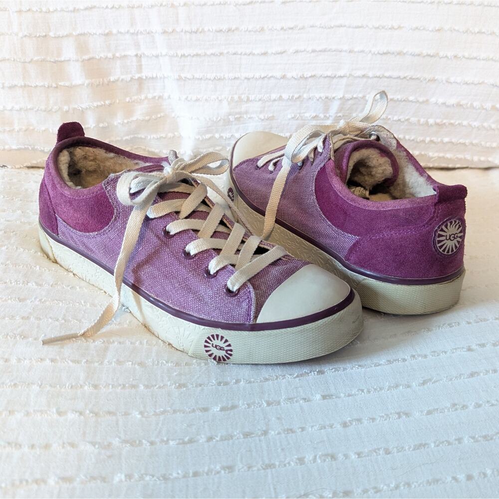 UGG Australia Evera Purple Canvas/Suede Sneakers size 6.5